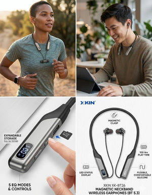 XKIN - Magnetic Neckband Wireless Earphones - Zambeel