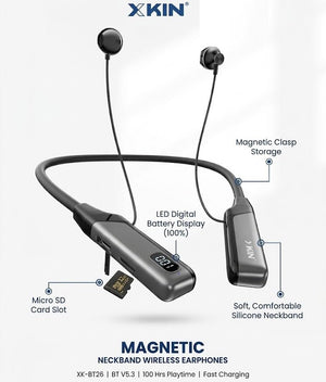 XKIN - Magnetic Neckband Wireless Earphones - Zambeel