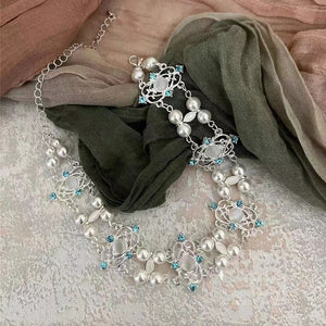 Y2k Sweet Cool Crystal Pearl Necklace Niche Light Luxury - Zambeel