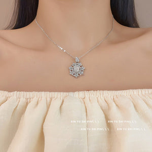 Zircon Flower Pendant Necklace For Ladies - Zambeel