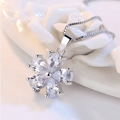 Zircon Petal Flower Necklace Set - Zambeel