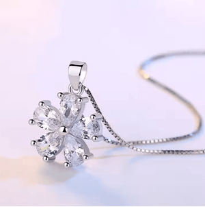 Zircon Petal Flower Necklace Set - Zambeel
